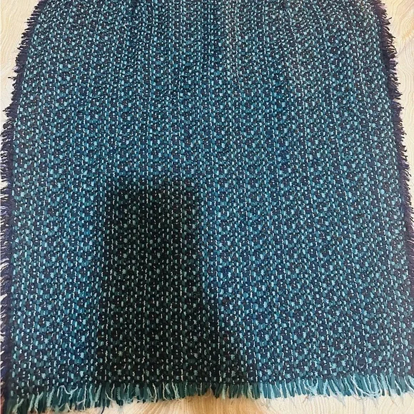 ESTATE SALE Lanvin Textured Tweed Pencil Skirt - Blue and Black - Picture 4 of 4